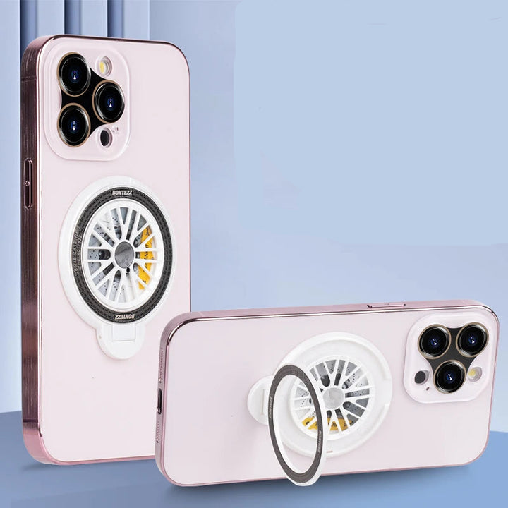 Luxury gyro stand shockproof iPhone case with built-in stand, compatible with iPhone 11, 12, 13, 14, 15, and 16 Pro Max Plus.
