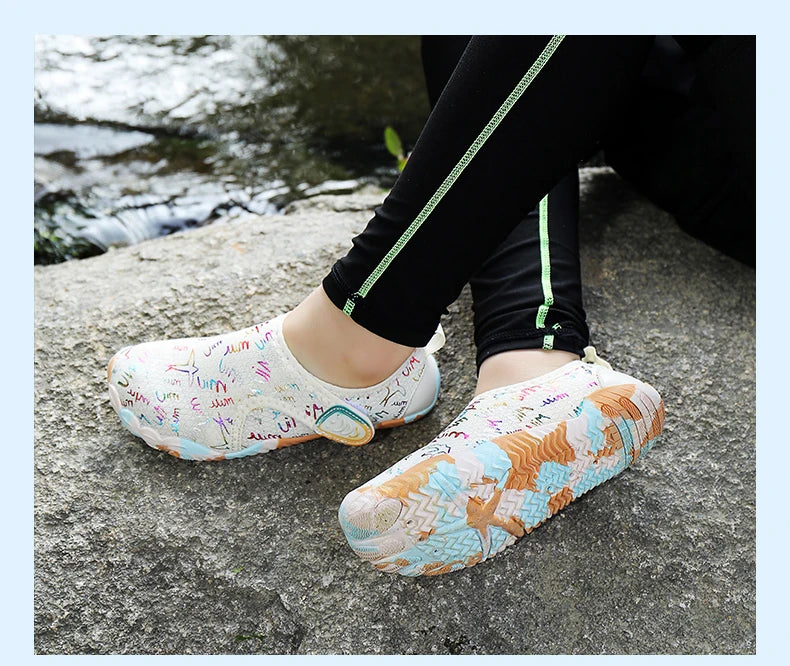 Kids Parent-Child Barefoot Water Shoes, Quick Dry Breathable Non-Slip Rubber Sole Aqua Socks for Beach Camping Hiking, Lightweig