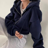 Damen-Kapuzenpullover mit Reißverschluss und Fleecefutter