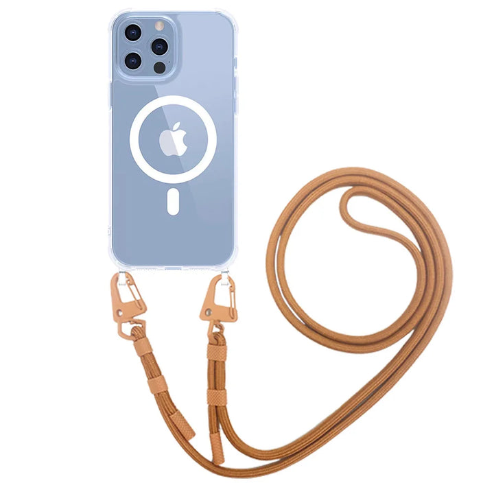 iPhone 11 Pro Max with this sleek Magsafe Magnetic Neck Strap Case. Features wireless charging support, shockproof protection, and a convenient adjustable lanyard for hands-free use.