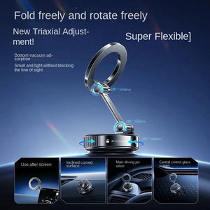 Super flexible car phone holder with multiple usage scenarios on a blue gradient background