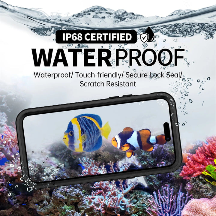 IP68 Waterproof Case For iPhone 16 15 Pro Max 14 13 12 11 Shockproof Heavy Duty iPhone Case