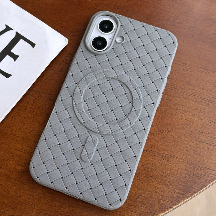 Breathable Woven Soft Silicone Magsafe Case For iPhone 16 15 14 13 12 11 Pro Max Leather Magnetic Mesh Cooling Shockproof Cover