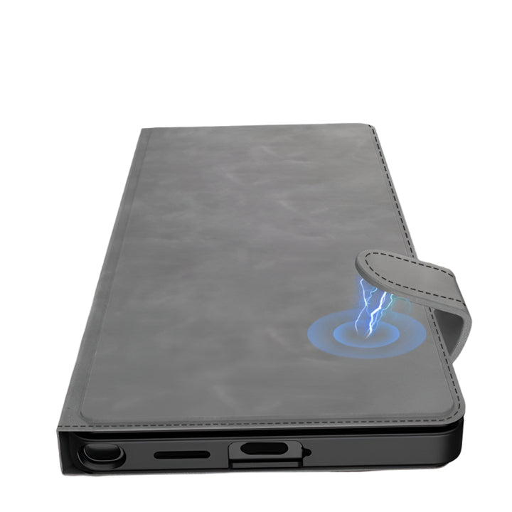 Luxury Leather Flip Wallet Case for Samsung Galaxy S25 Ultra with Card Slots & Kickstand – Shockproof and Stylish