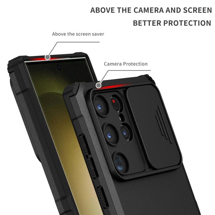 Heavy Duty Armor Case for Samsung Galaxy S25 Ultra, S24, S23, A56 – With Kickstand, Anti-Scratch, Shockproof Protection