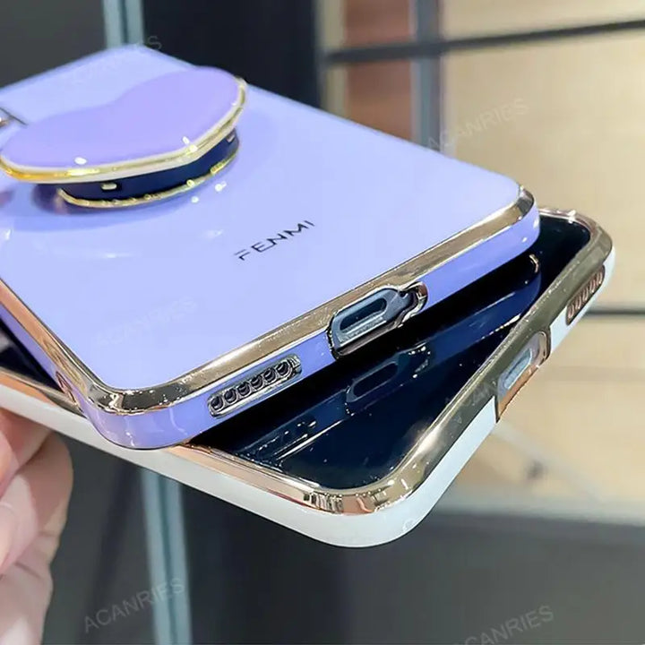Luxury Plating Love Heart Holder Case for Samsung S20/S21/S22, A52/A32/A72 with Elegant Design and Shockproof Features