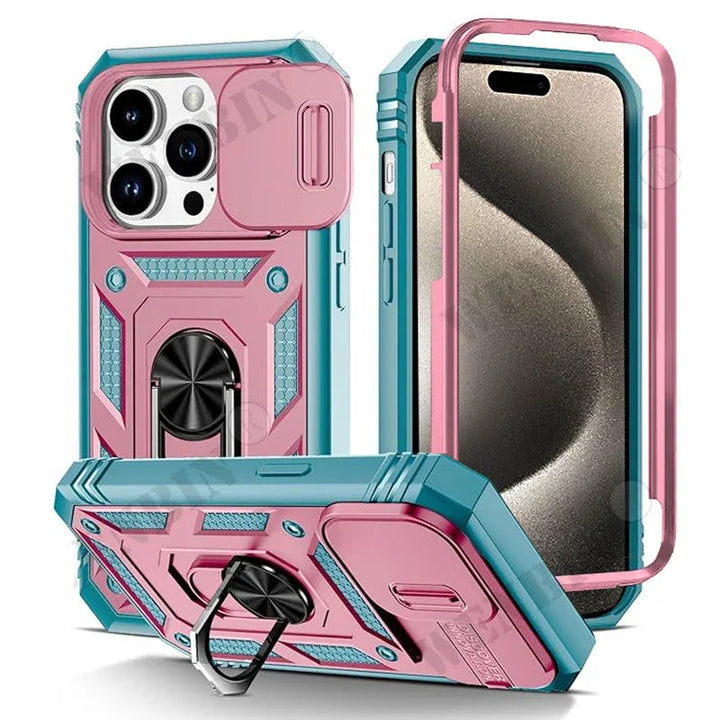 360° Kickstand Full Coverage Case for iPhone with Camera Protection – Magnetic and Shockproof