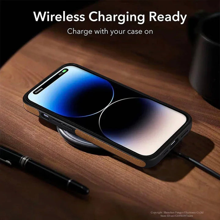 Leather Kickstand Case for iPhone 11/12/13/14/15 Pro Max Plus