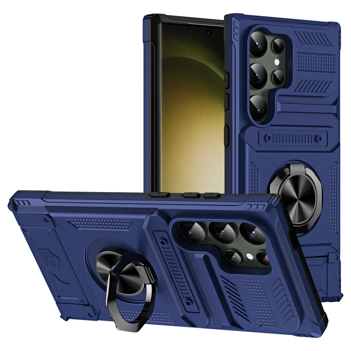 Samsung Galaxy S25/S24/S23/A55 Ultr Plus Heavy Duty Wallet Case with Kickstand and Card Holder