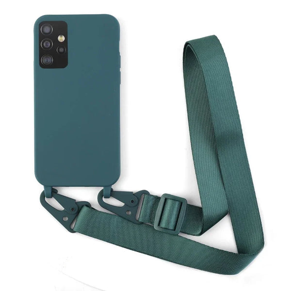 Soft Crossbody Lanyard Case for Samsung Galaxy A12-A72, Anti-Scratch Plain Design