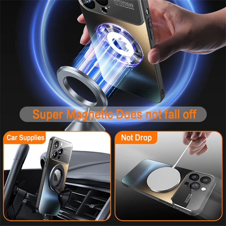 Matte Bumper Magnetic iPhone Case for 11–16 Pro Max – Shockproof, Wireless Charging, Camera Protection Cover