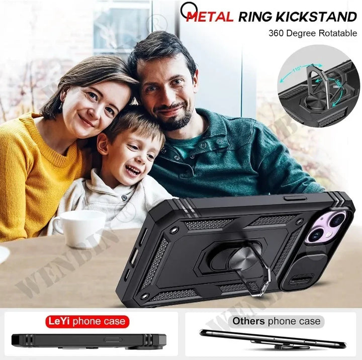 360° Kickstand Full Coverage Case for iPhone with Camera Protection – Magnetic and Shockproof