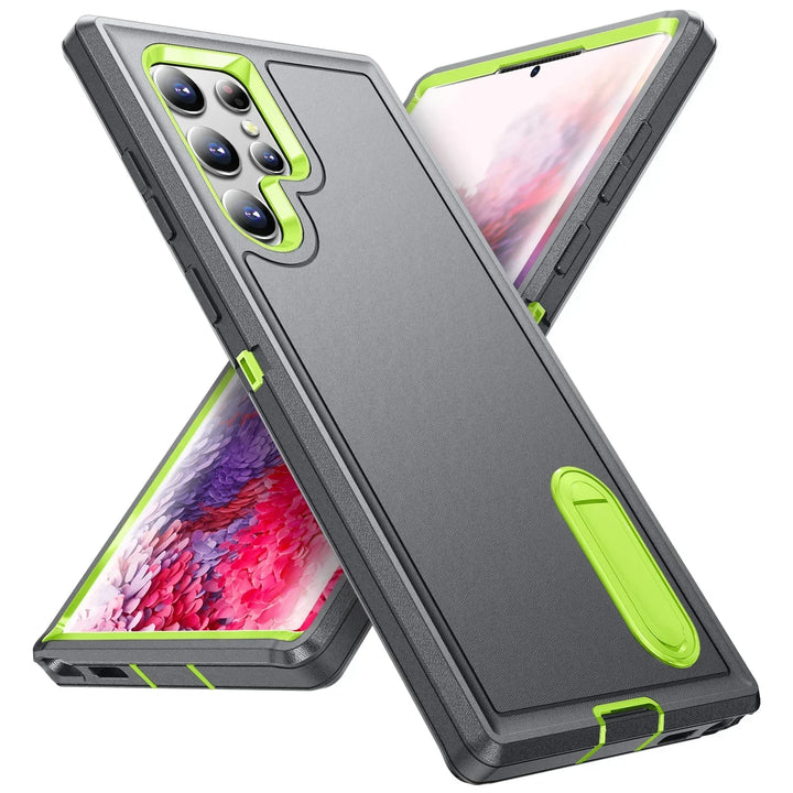 Heavy Duty Anti-Scratch Rugged Case for Samsung Galaxy S25, S24, S23, A54, A15, A16 – Shockproof, Kickstand, Wireless Charging Compatible