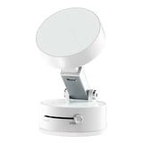 White lamp with adjustable head on a white background