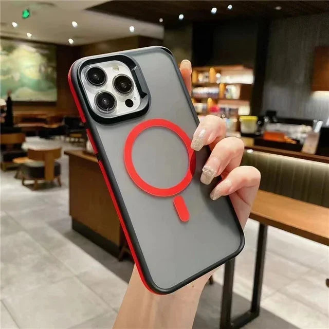 Luxury MagSafe Matte Bicolor Frame iPhone Case – Full-Coverage Shockproof Magnetic Cover for iPhone 11–16 Pro Max