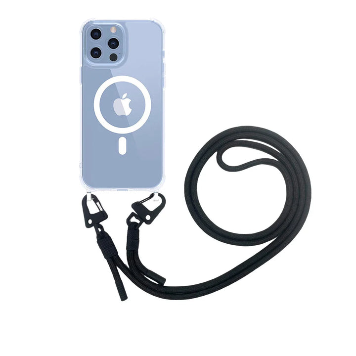 iPhone 11 Pro Max with this sleek Magsafe Magnetic Neck Strap Case. Features wireless charging support, shockproof protection, and a convenient adjustable lanyard for hands-free use.