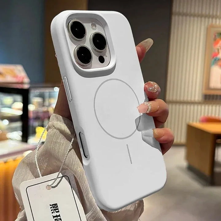 Soft Liquid Silicone Magnetic iPhone Case – MagSafe Compatible Shockproof Cover for iPhone 11–16 Pro Max