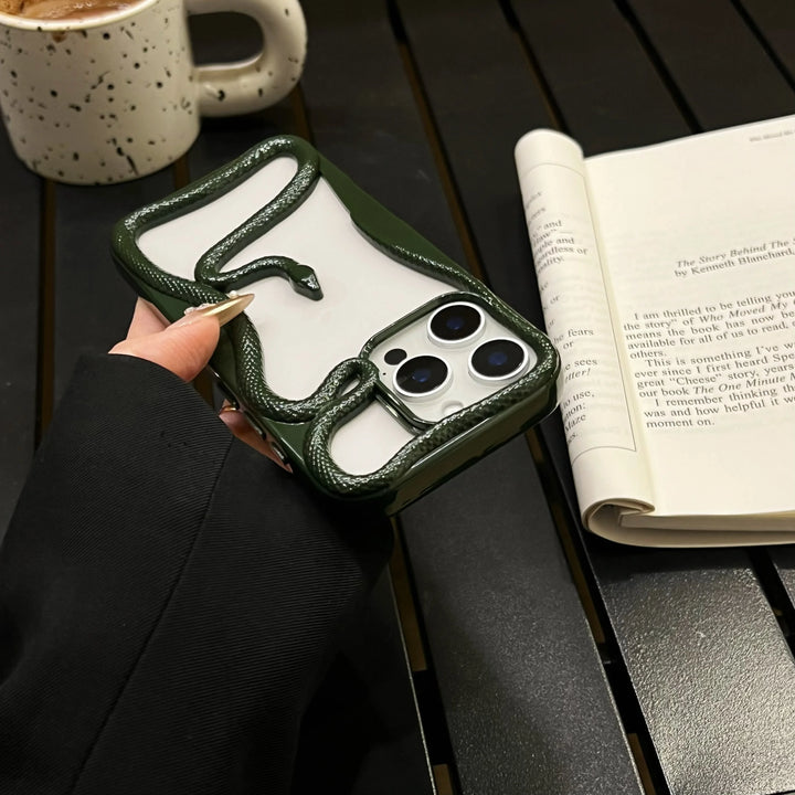 Hollow Snake Electroplated TPU Phone Case – Shockproof Non-Slip Heat Dissipation Cover for iPhone 11–16 Pro Max