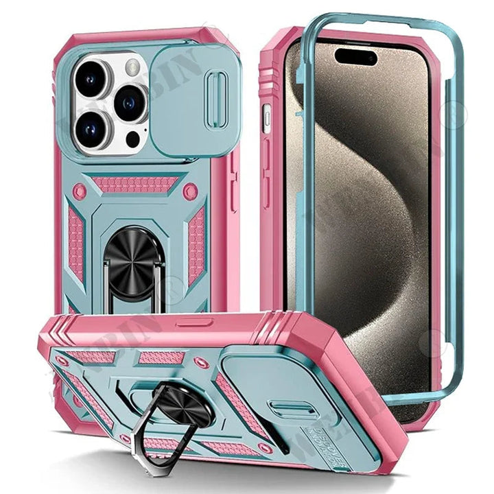 360° Kickstand Full Coverage Case for iPhone with Camera Protection – Magnetic and Shockproof