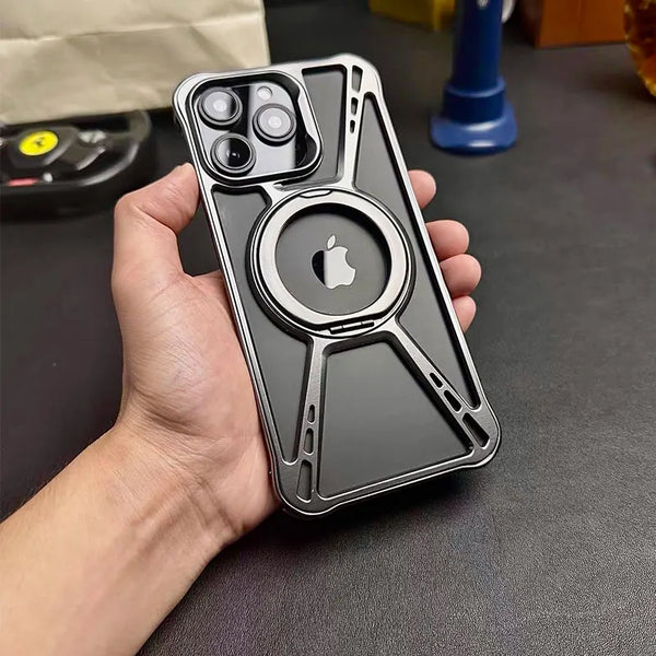 Magnetic Aluminum Alloy Case for iPhone 14/15/16 Pro Max with anti-fall protection and premium design