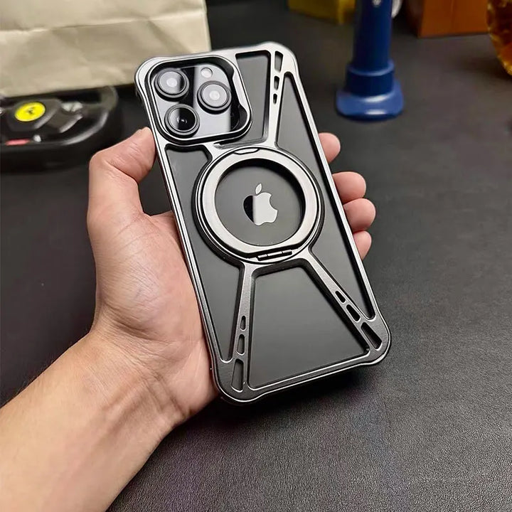 Magnetic Aluminum Alloy Case for iPhone 14/15/16 Pro Max with anti-fall protection and premium design