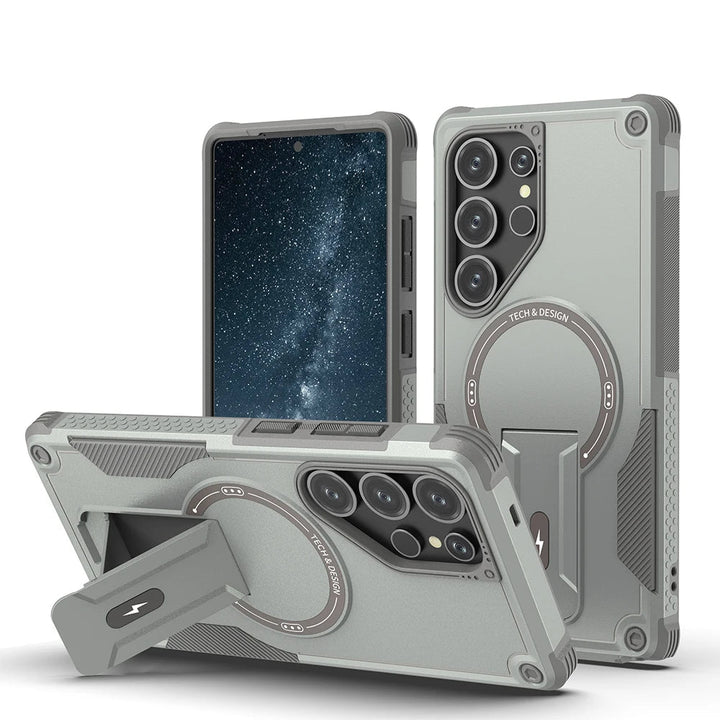 Samsung S25/S24 Ultra Magnetic Armor Case with Folding Stand