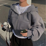 Damen-Kapuzenpullover mit Reißverschluss und Fleecefutter