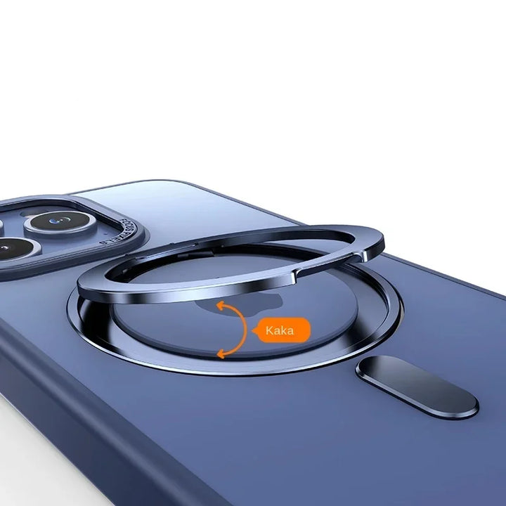 Luxury 360° Rotating Stand Case for iPhone 16 Pro Max, Magnetic Magsafe Ring Holder, Anti-Scratch and Wireless Charging Compatible