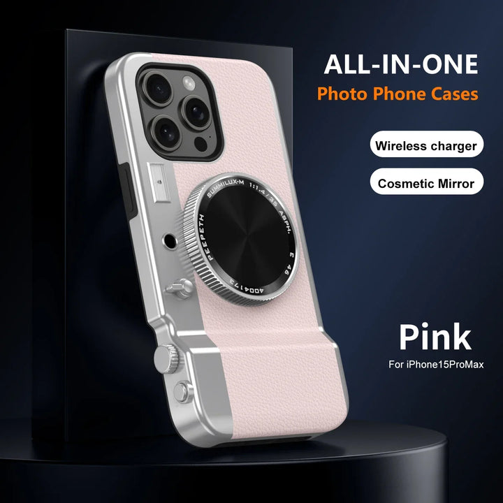 Camera Style Case for iPhone 11 12 13 14 15 16 Pro Max Magnetic