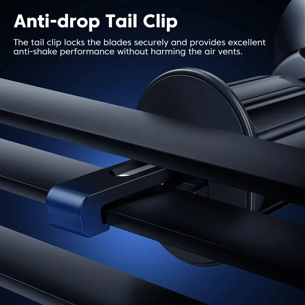 Anti-drop tail clip for vehicle roof rack with text on a dark background