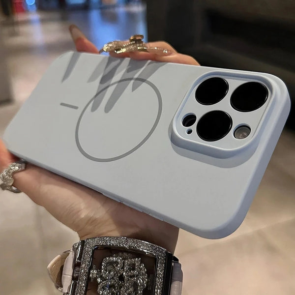 Luxury Liquid Silicone MagSafe Bumper iPhone Case – Magnetic Shockproof Cover for iPhone 12–16 Pro Max