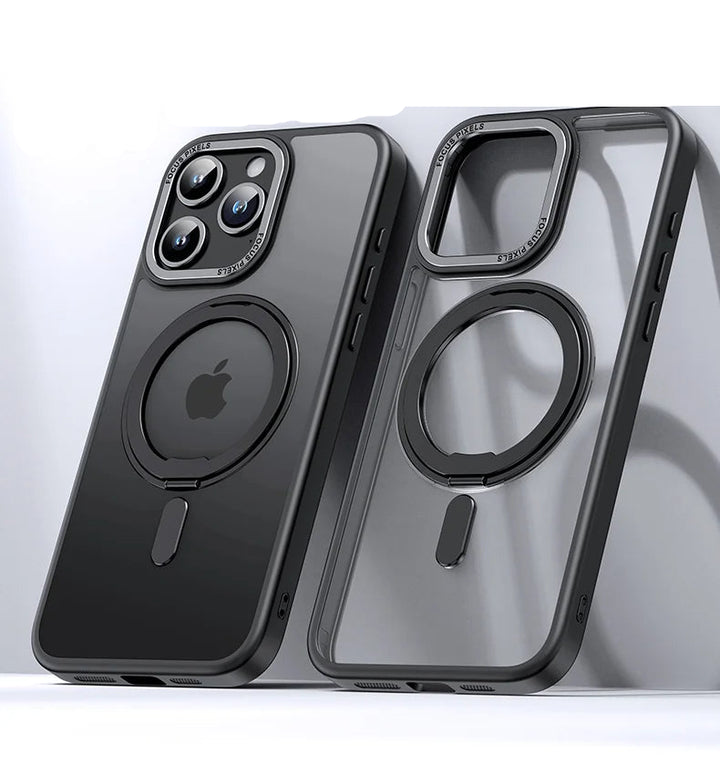 Luxury 360° Rotating Stand Case for iPhone 16 Pro Max, Magnetic Magsafe Ring Holder, Anti-Scratch and Wireless Charging Compatible