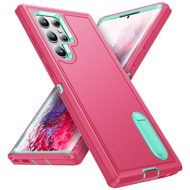 Heavy Duty Anti-Scratch Rugged Case for Samsung Galaxy S25, S24, S23, A54, A15, A16 – Shockproof, Kickstand, Wireless Charging Compatible