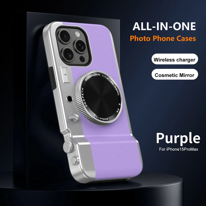 Camera Style Case for iPhone 11 12 13 14 15 16 Pro Max Magnetic