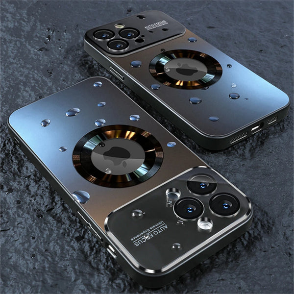 Matte Bumper Magnetic iPhone Case for 11–16 Pro Max – Shockproof, Wireless Charging, Camera Protection Cover in Black