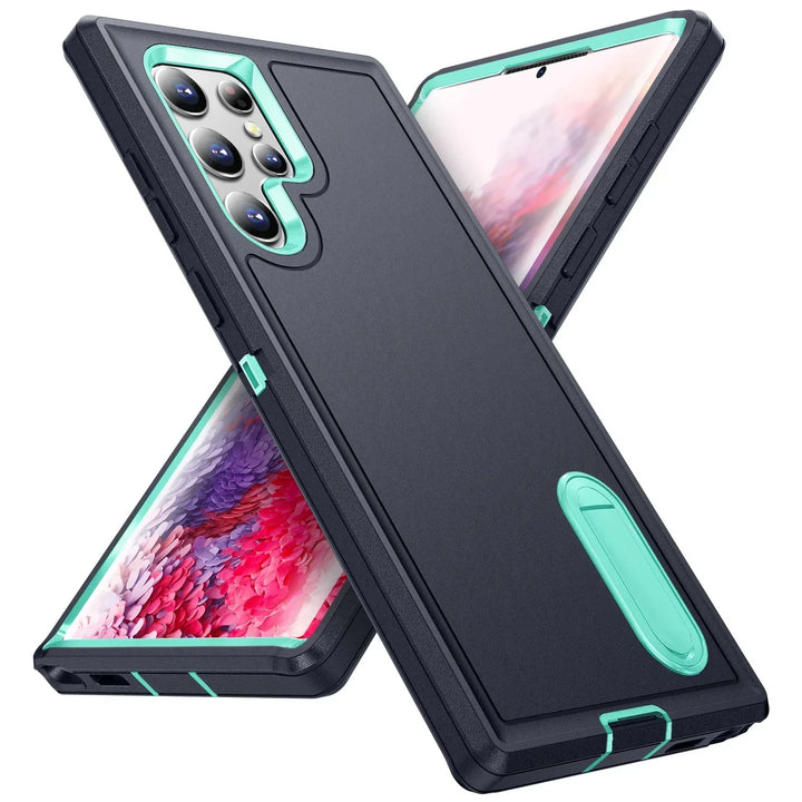 Heavy Duty Anti-Scratch Rugged Case for Samsung Galaxy S25, S24, S23, A54, A15, A16 – Shockproof, Kickstand, Wireless Charging Compatible