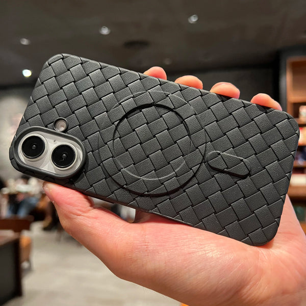 Breathable Woven Soft Silicone Magsafe Case For iPhone 16 15 14 13 12 11 Pro Max Leather Magnetic Mesh Cooling Shockproof Cover