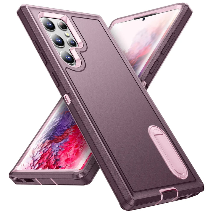 Heavy Duty Anti-Scratch Rugged Case for Samsung Galaxy S25, S24, S23, A54, A15, A16 – Shockproof, Kickstand, Wireless Charging Compatible
