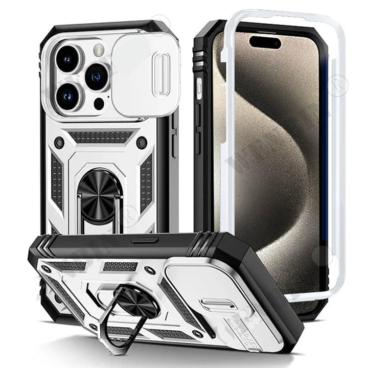 360° Kickstand Full Coverage Case for iPhone with Camera Protection – Magnetic and Shockproof