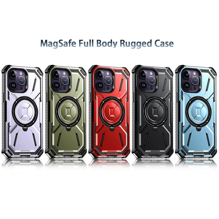 Magnetic Shockproof Bumper Armor Case for iPhone 16 Pro Max 11-16