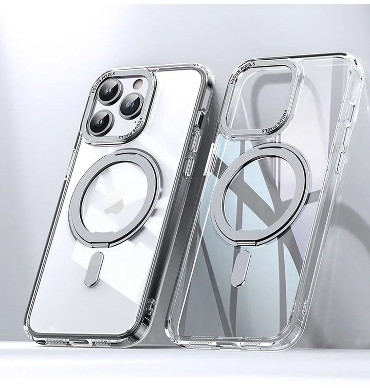 Luxury 360° Rotating Stand Case for iPhone 16 Pro Max, Magnetic Magsafe Ring Holder, Anti-Scratch and Wireless Charging Compatible