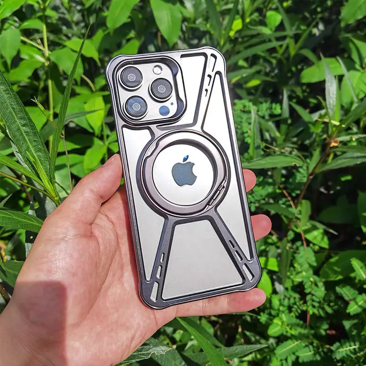 Magnetic Aluminum Alloy Case for iPhone 14/15/16 Pro Max with anti-fall protection and premium design