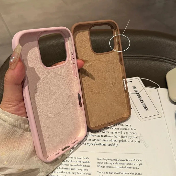 Soft Liquid Silicone Magnetic iPhone Case – MagSafe Compatible Shockproof Cover for iPhone 11–16 Pro Max