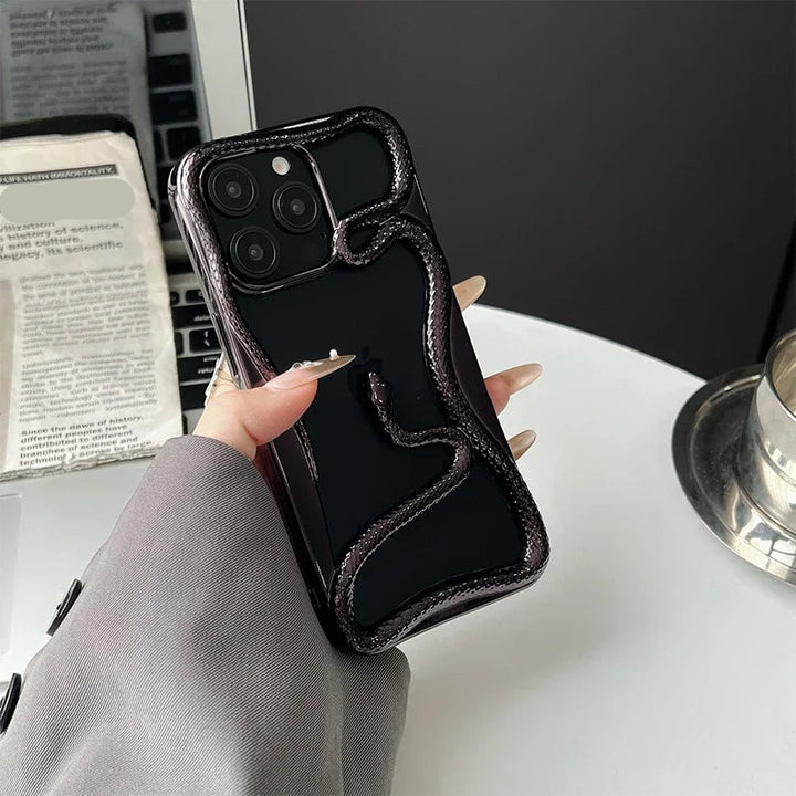 Hollow Snake Electroplated TPU Phone Case – Shockproof Non-Slip Heat Dissipation Cover for iPhone 11–16 Pro Max