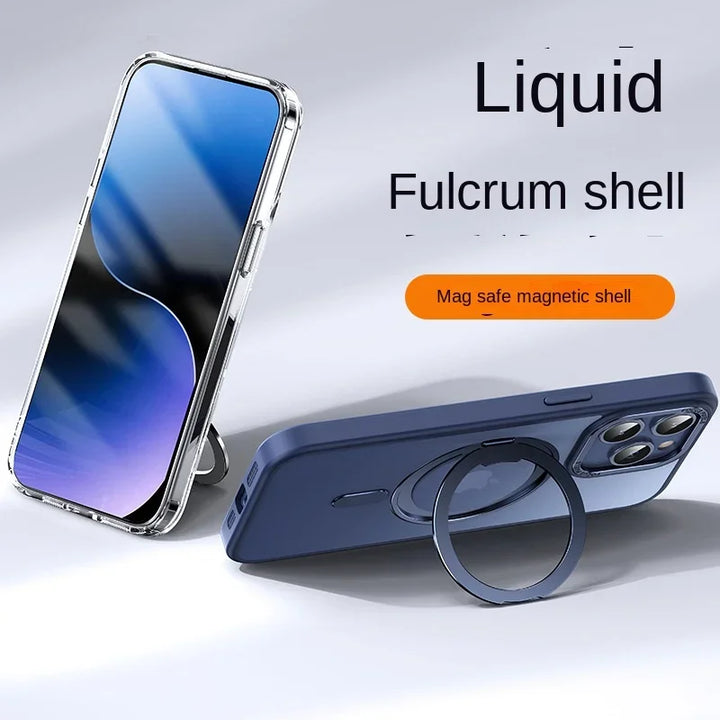 Luxury 360° Rotating Stand Case for iPhone 16 Pro Max, Magnetic Magsafe Ring Holder, Anti-Scratch and Wireless Charging Compatible