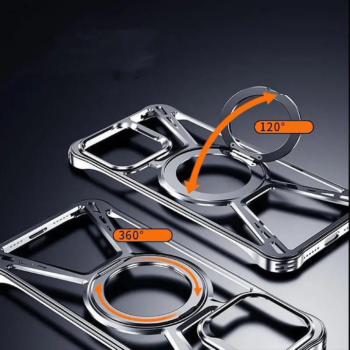 Magnetic Aluminum Alloy Case for iPhone 14/15/16 Pro Max with anti-fall protection and premium design