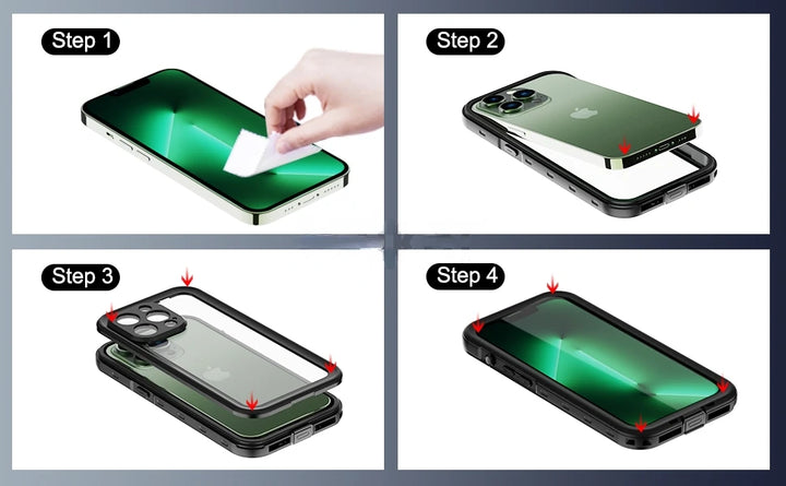 IP68 Waterproof Case For iPhone 16 15 Pro Max 14 13 12 11 Shockproof Heavy Duty iPhone Case