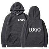 Gray hoodie with 'LOGO' printed on front and back