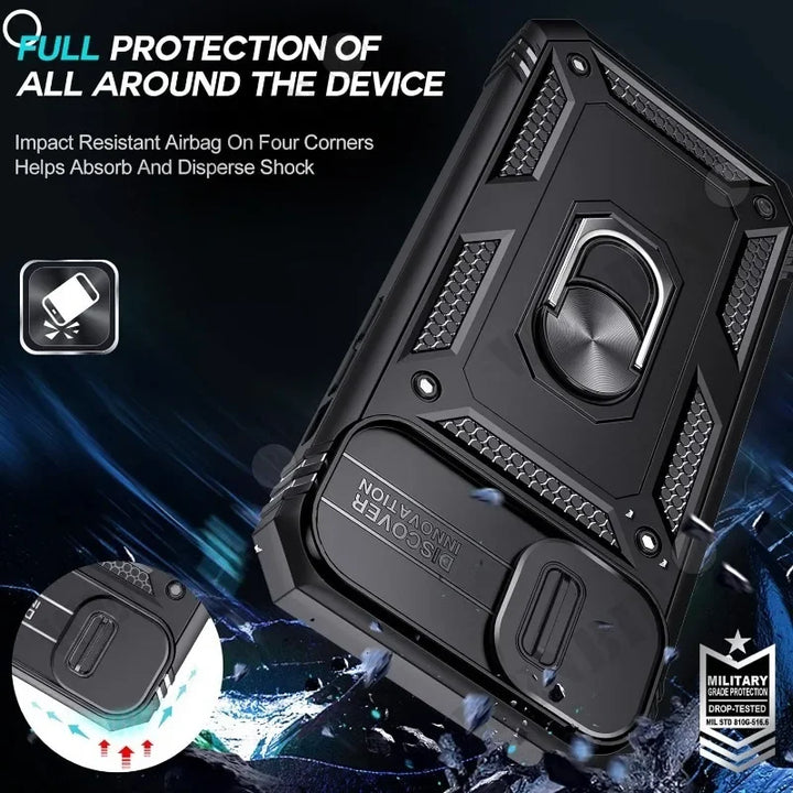 360° Kickstand Full Coverage Case for iPhone with Camera Protection – Magnetic and Shockproof