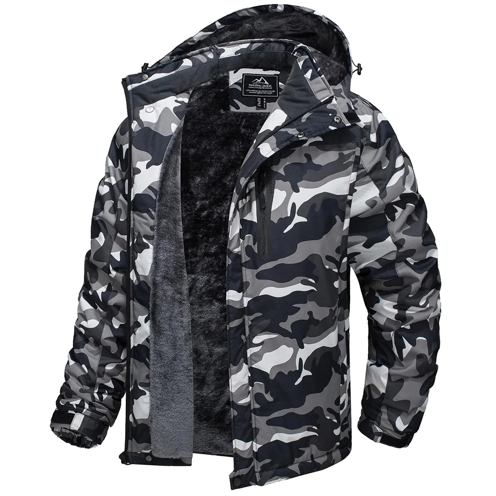 Camouflage-patterned jacket on a white background